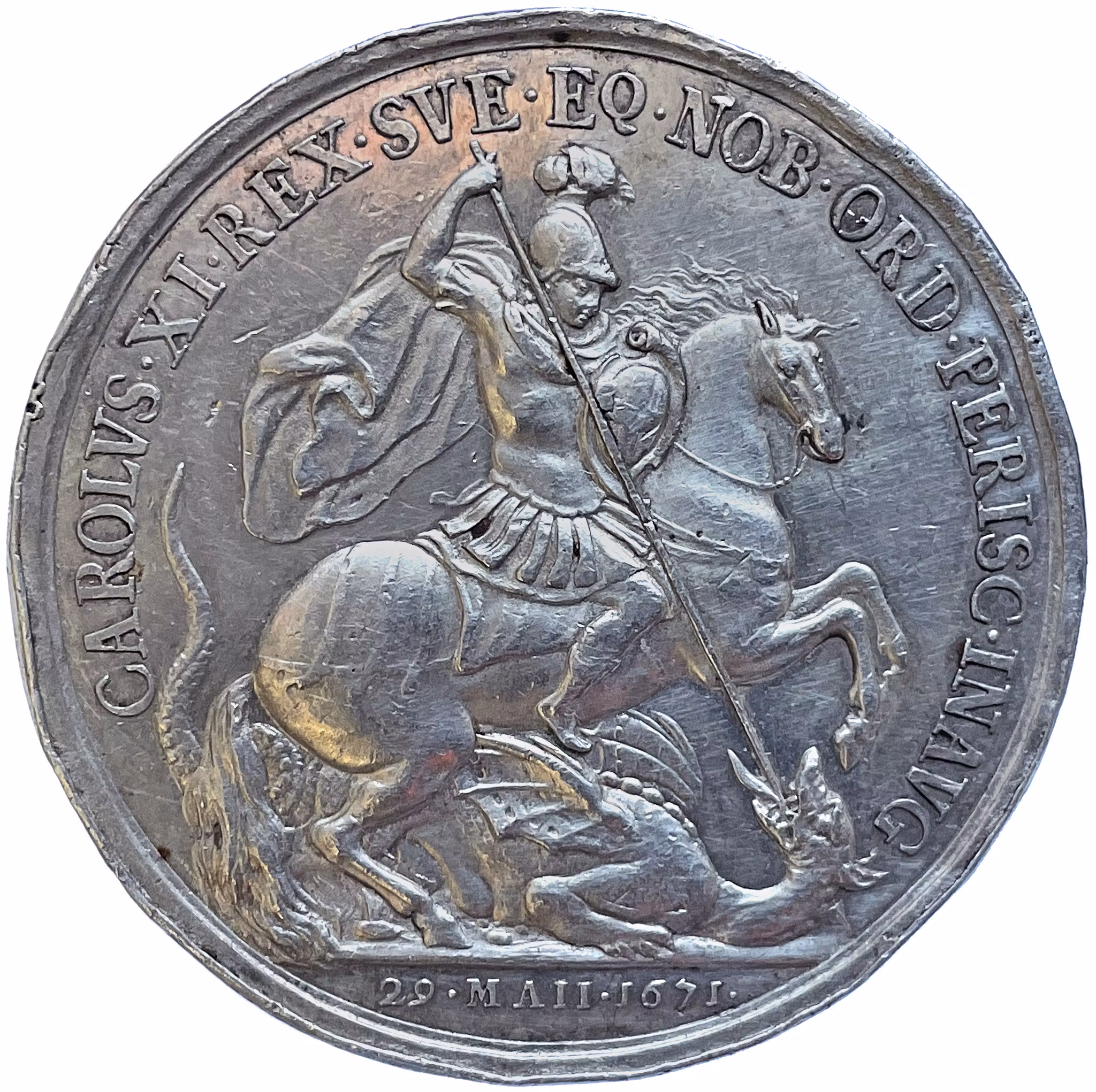 Karl XI:s utnämning till Strumpebandsorden av John Roettiers för Engelska hovet 1671 - En allians bunden i silver