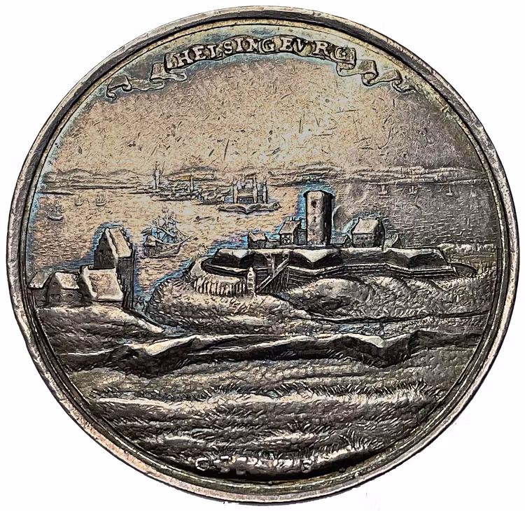 Danskarna erövrar Helsingborg i juni 1676 - Sällsynt och vacker bataljmedalj - RR
