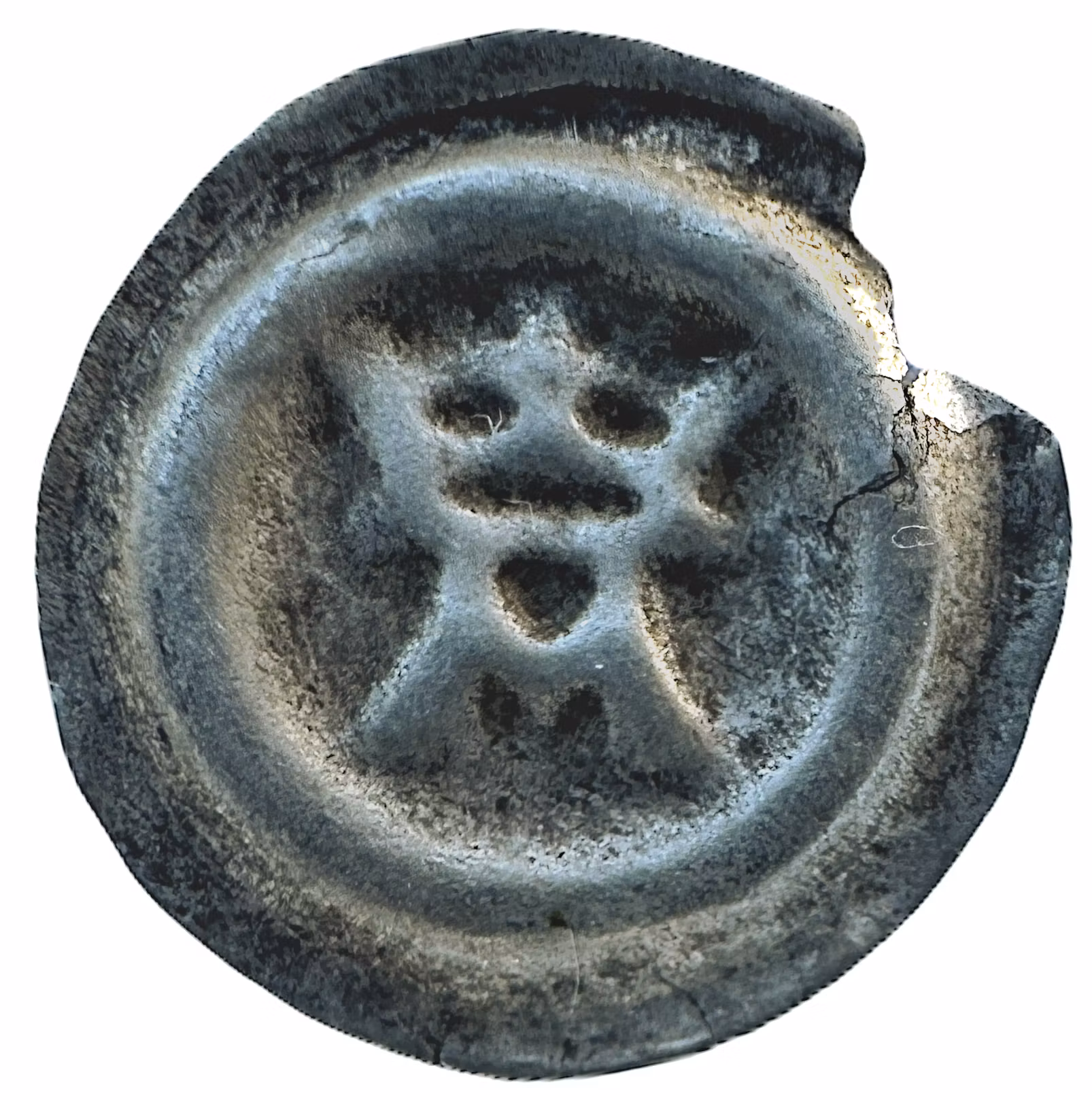 Albreckt av Mecklenburg 1364-1389 Västerås, Penning med krönt A inom slät ring