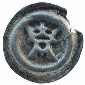 Albreckt av Mecklenburg 1364-1389 Västerås, Penning med krönt A inom slät ring