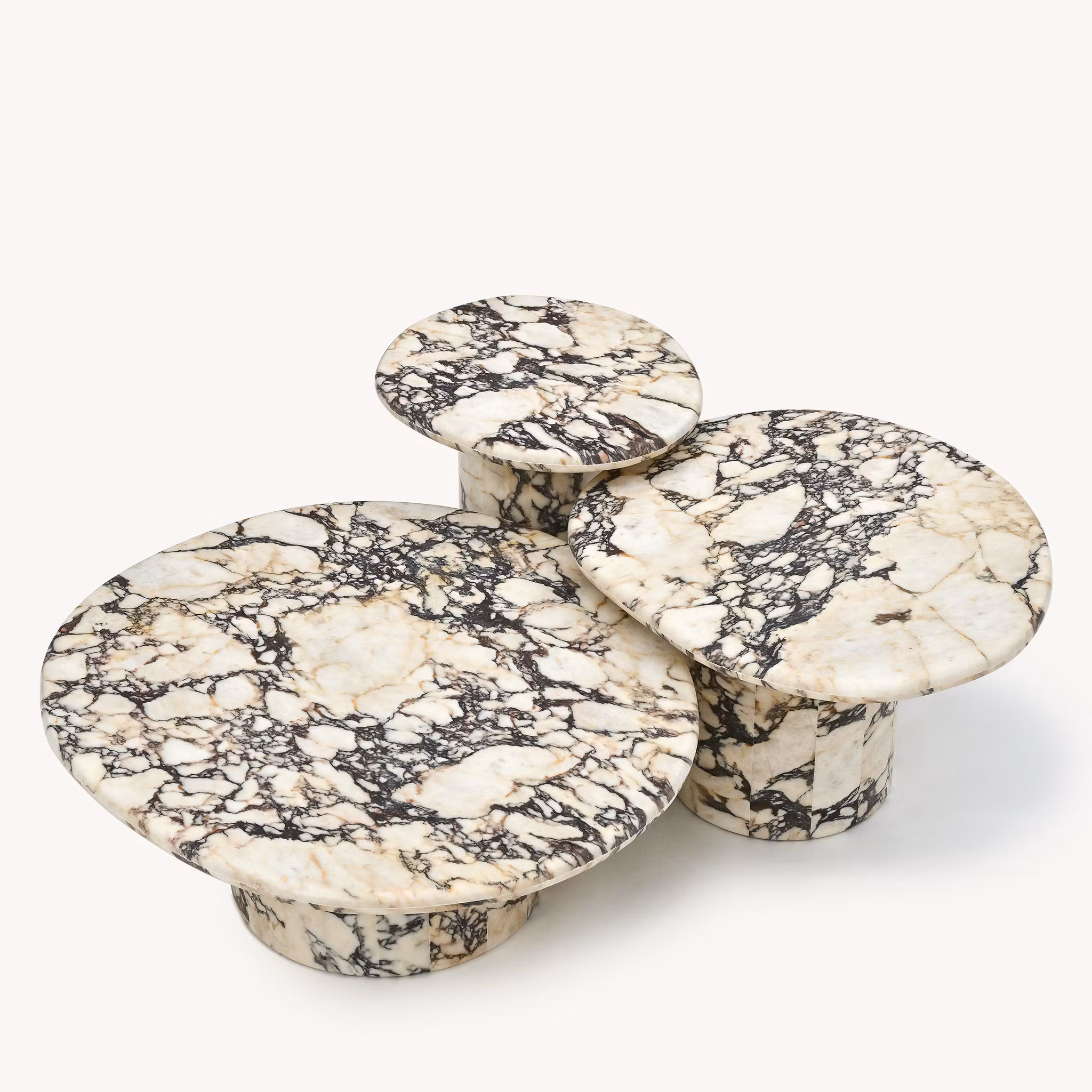 Agnes Coffee Table, set of 3 Calacatta Viola