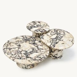 Agnes Coffee Table, set of 3 Calacatta Viola