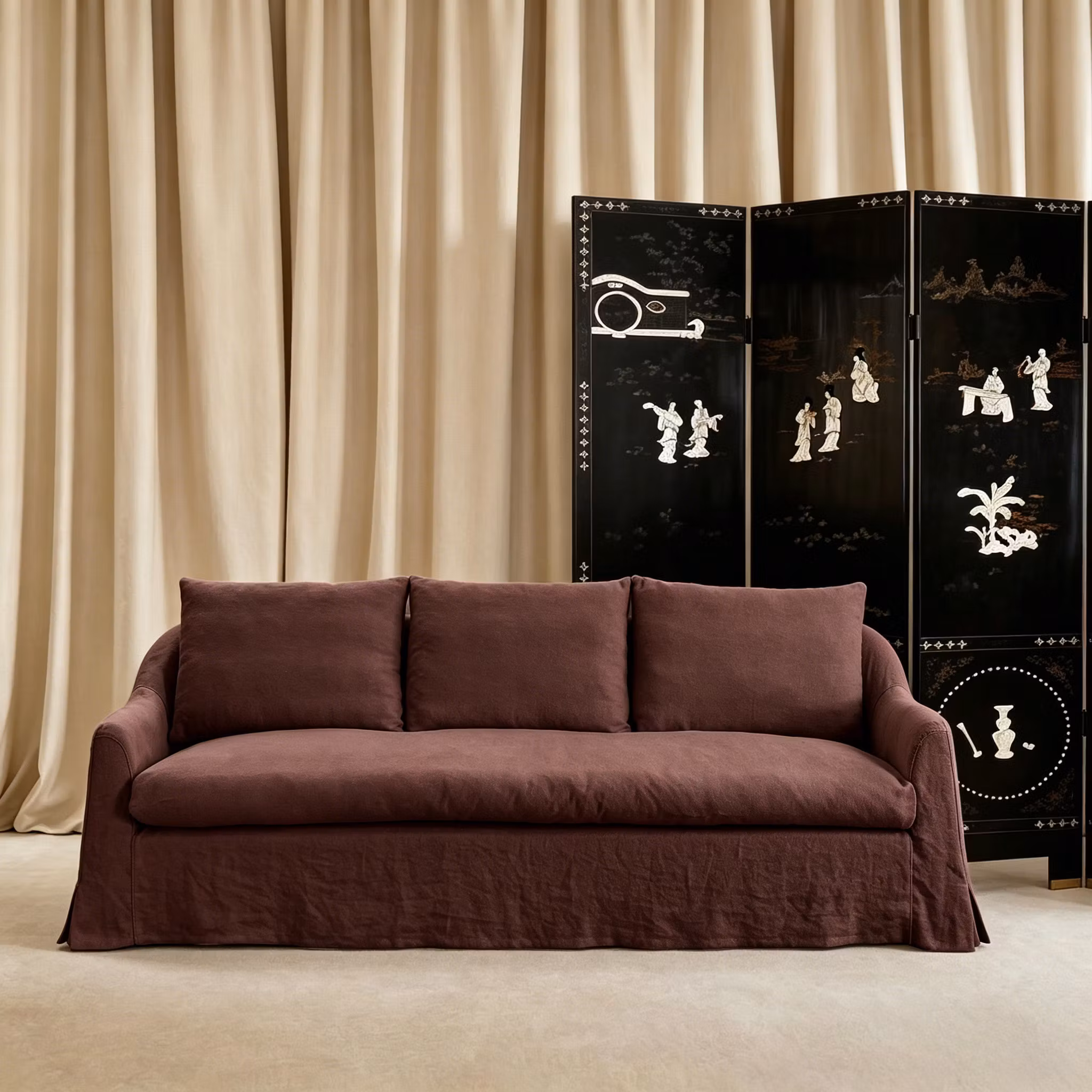 Lori linen sofa Walnut