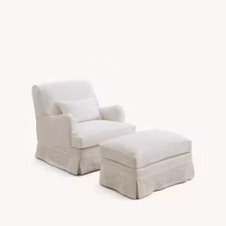 Louis Linen Armchair Warm White