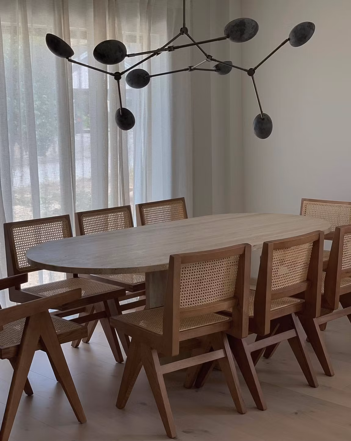 Armless Dining Chair Brown