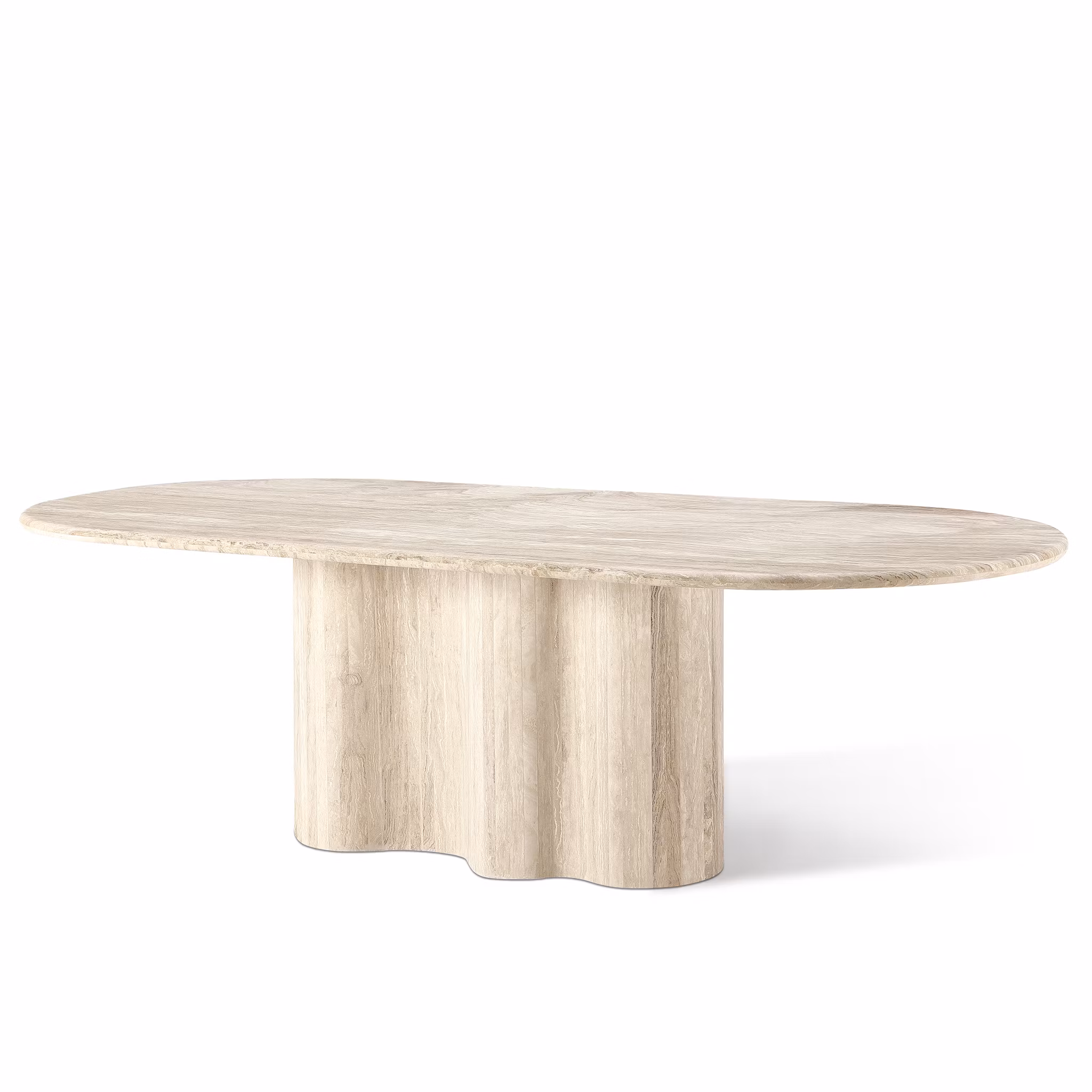 Undulate dining table 240cm Travertine