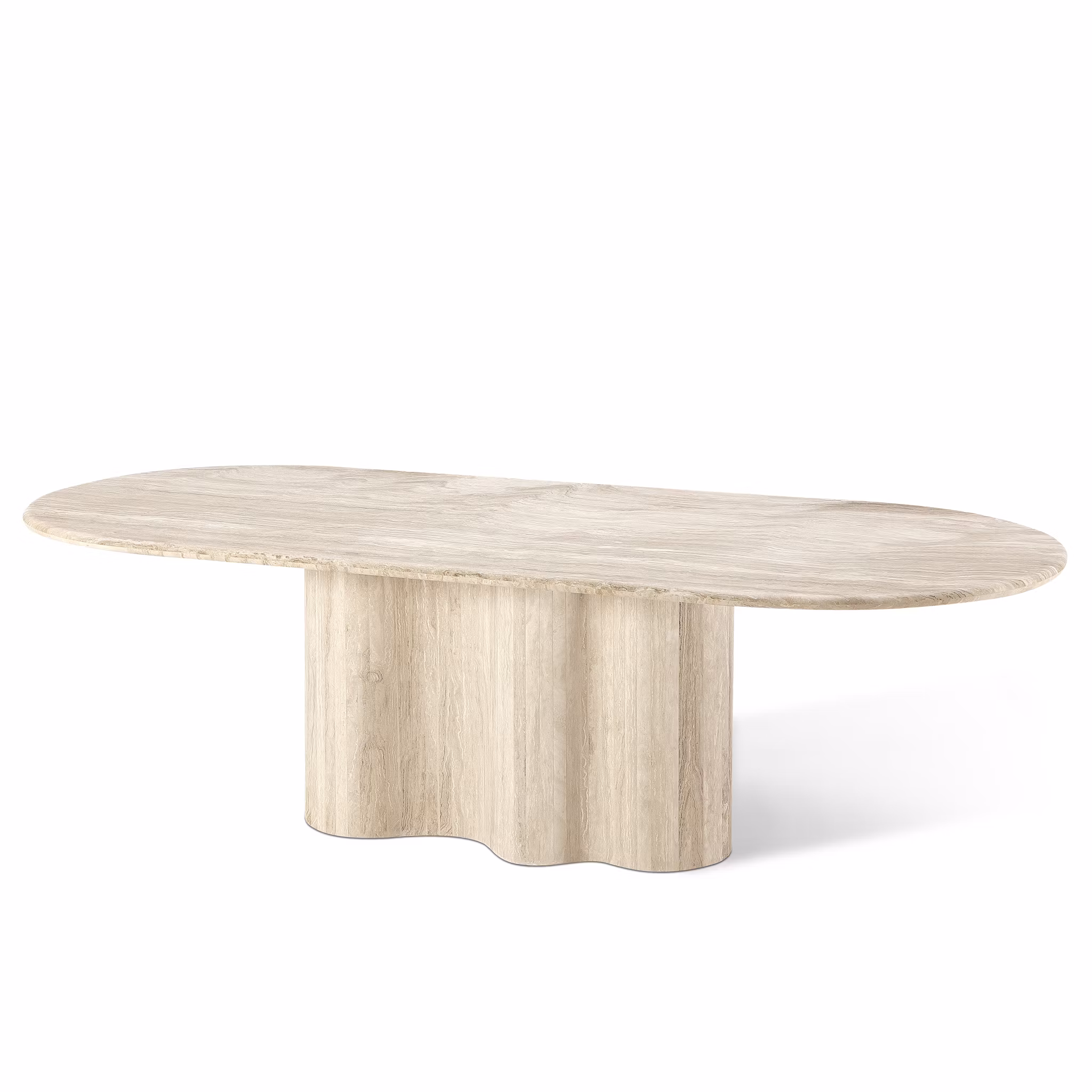 Undulate dining table 240cm Travertine