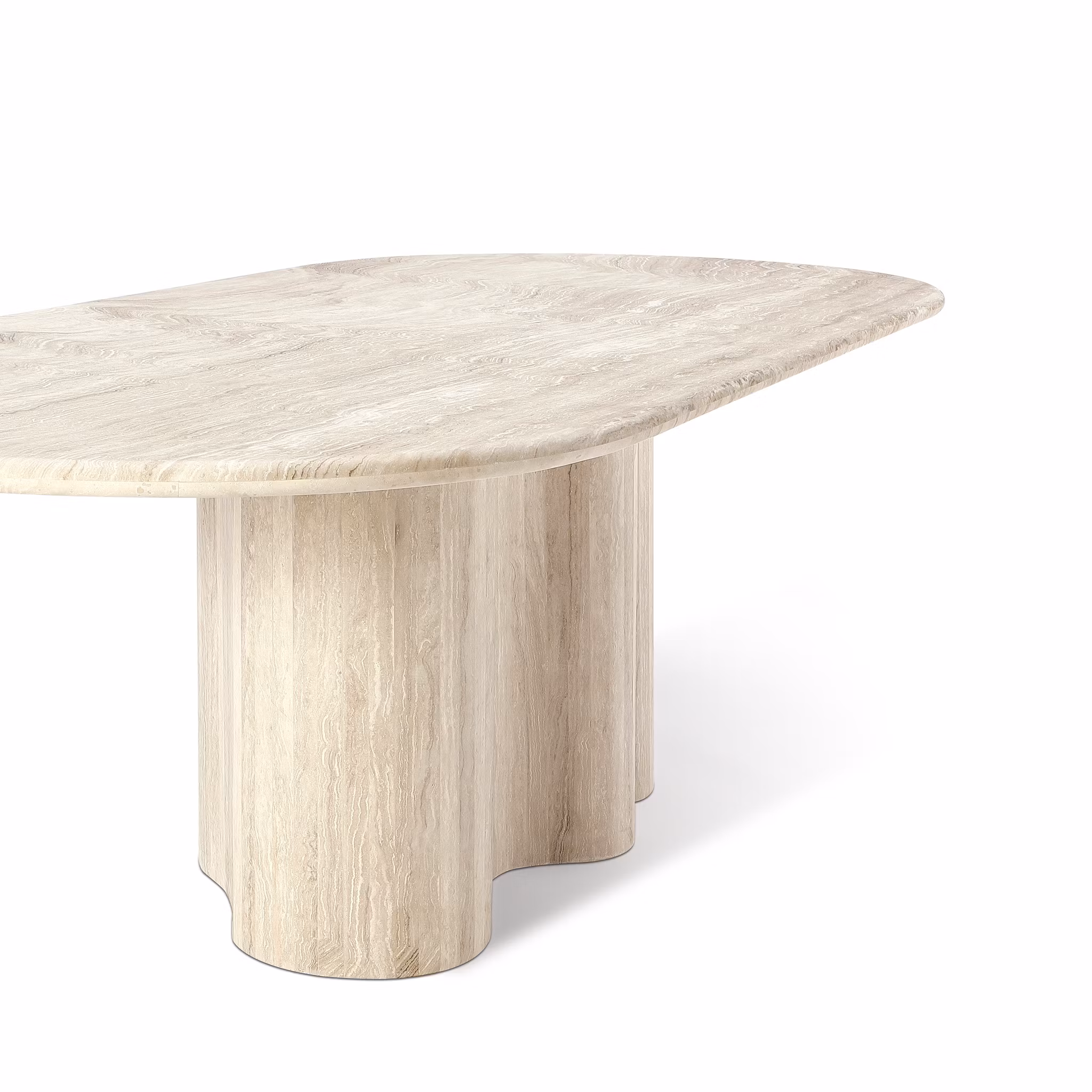 Undulate dining table 240cm Travertine