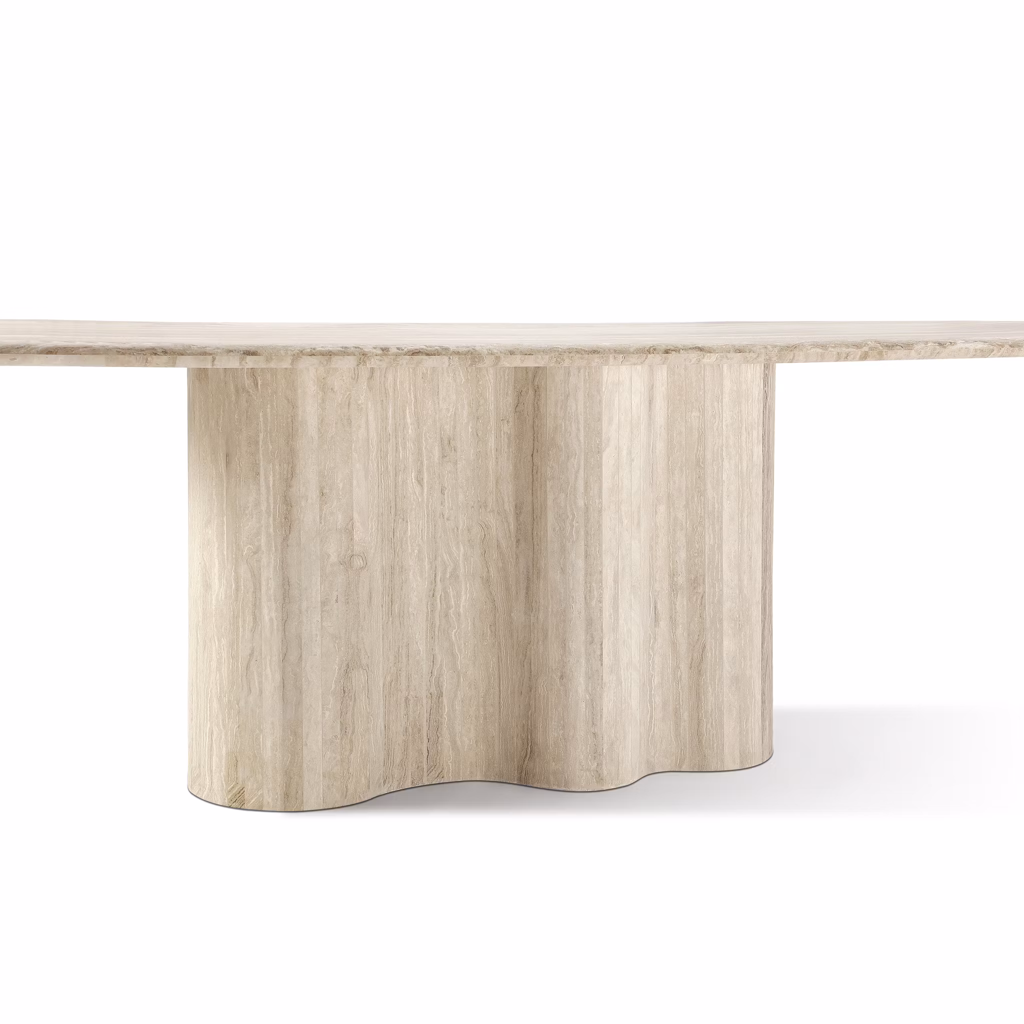 Undulate dining table 240cm Travertine