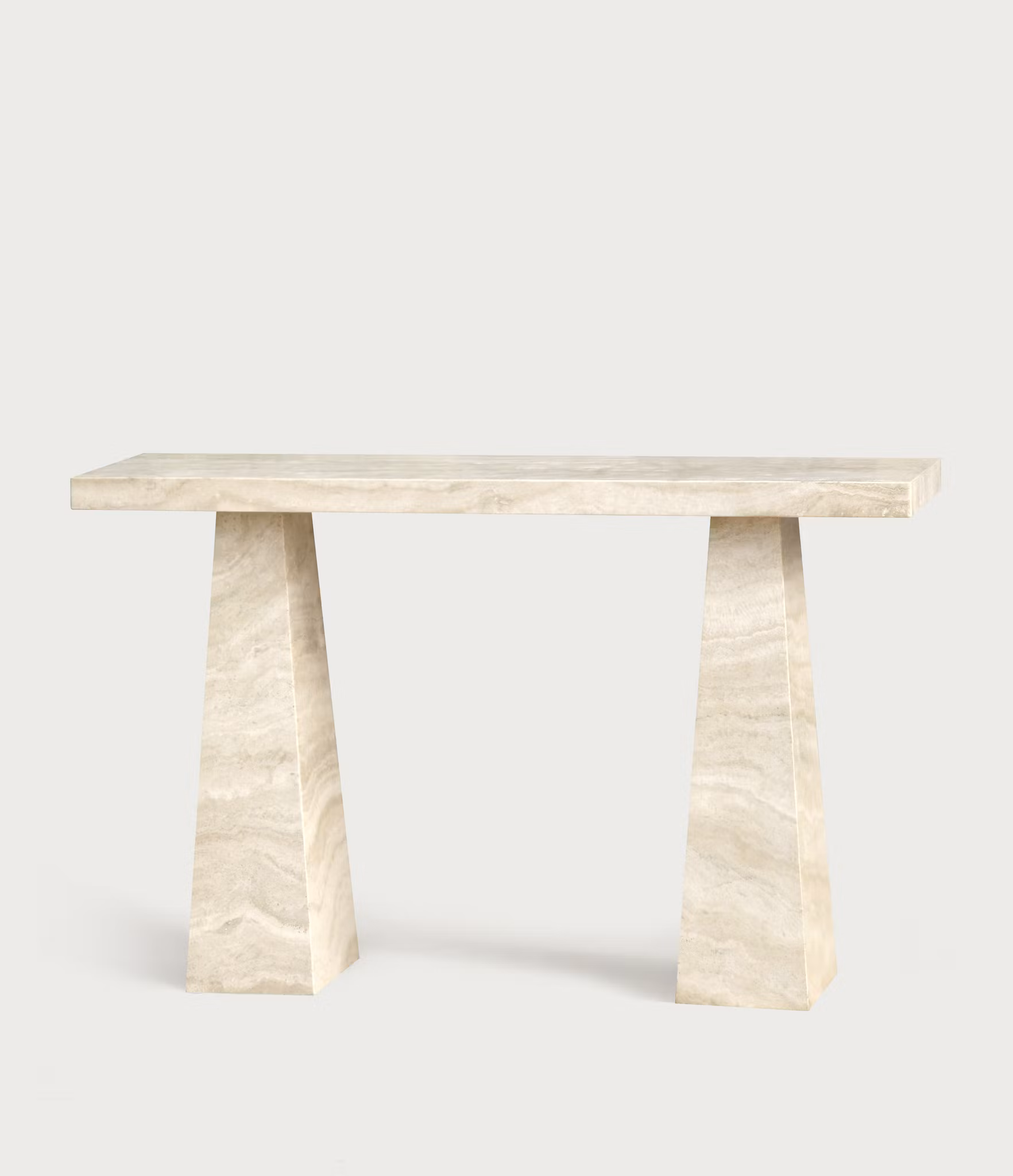 GIA Console Table Italian White Travertine