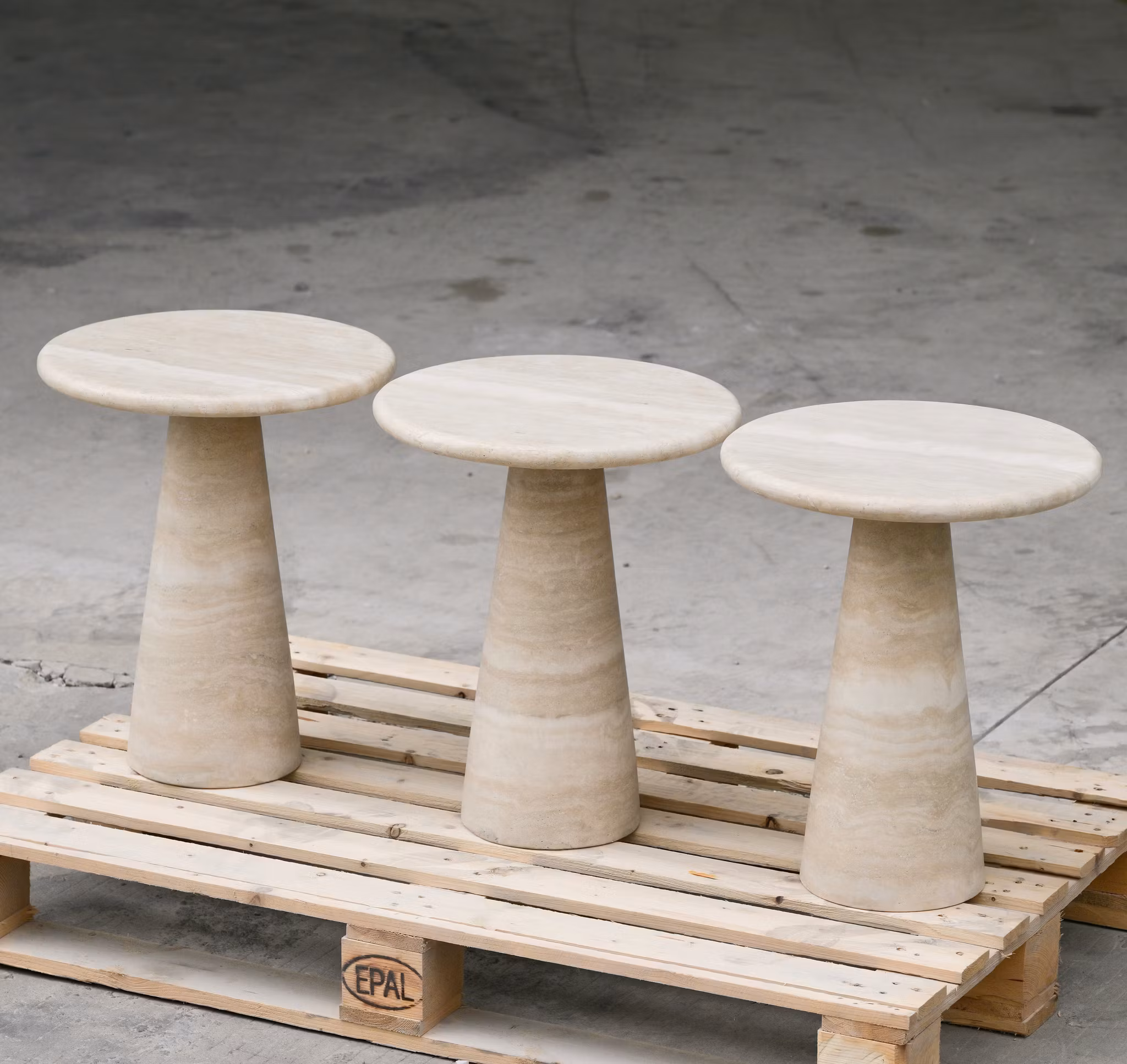 Vera side table Italian travertine