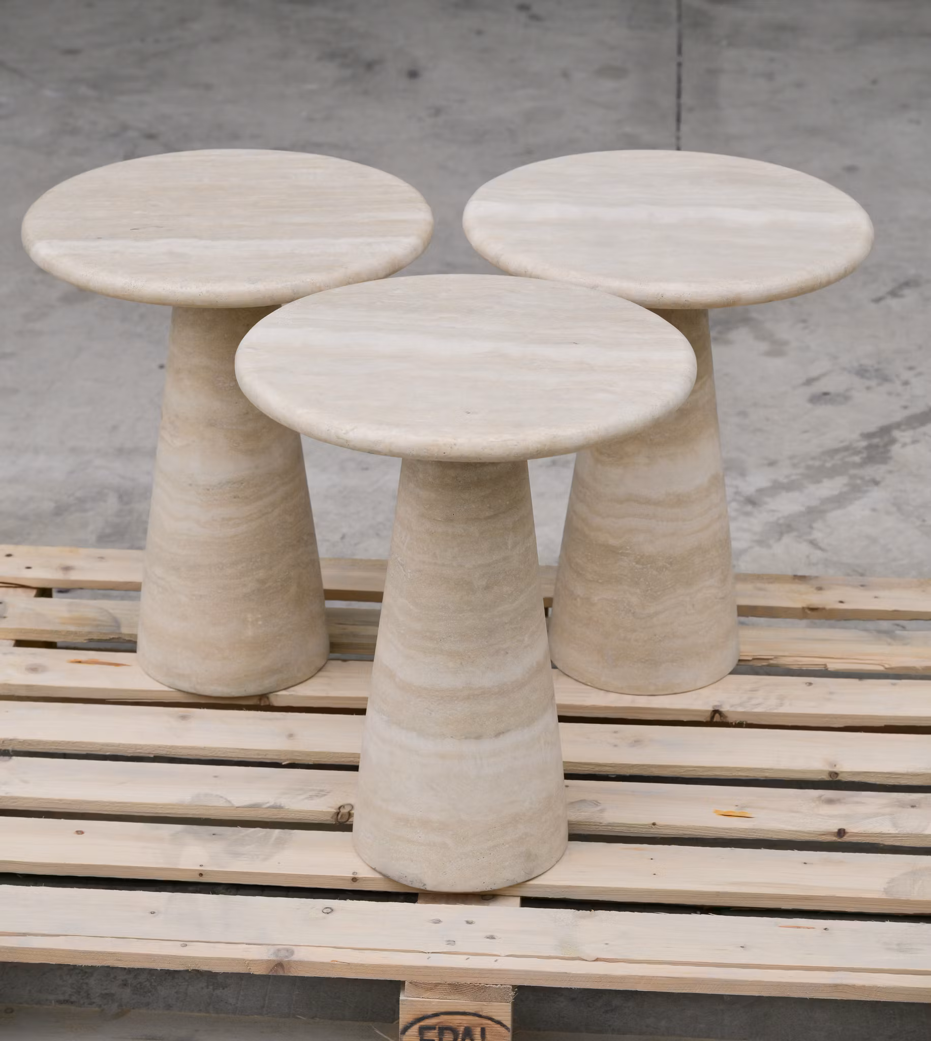 Vera side table Italian travertine