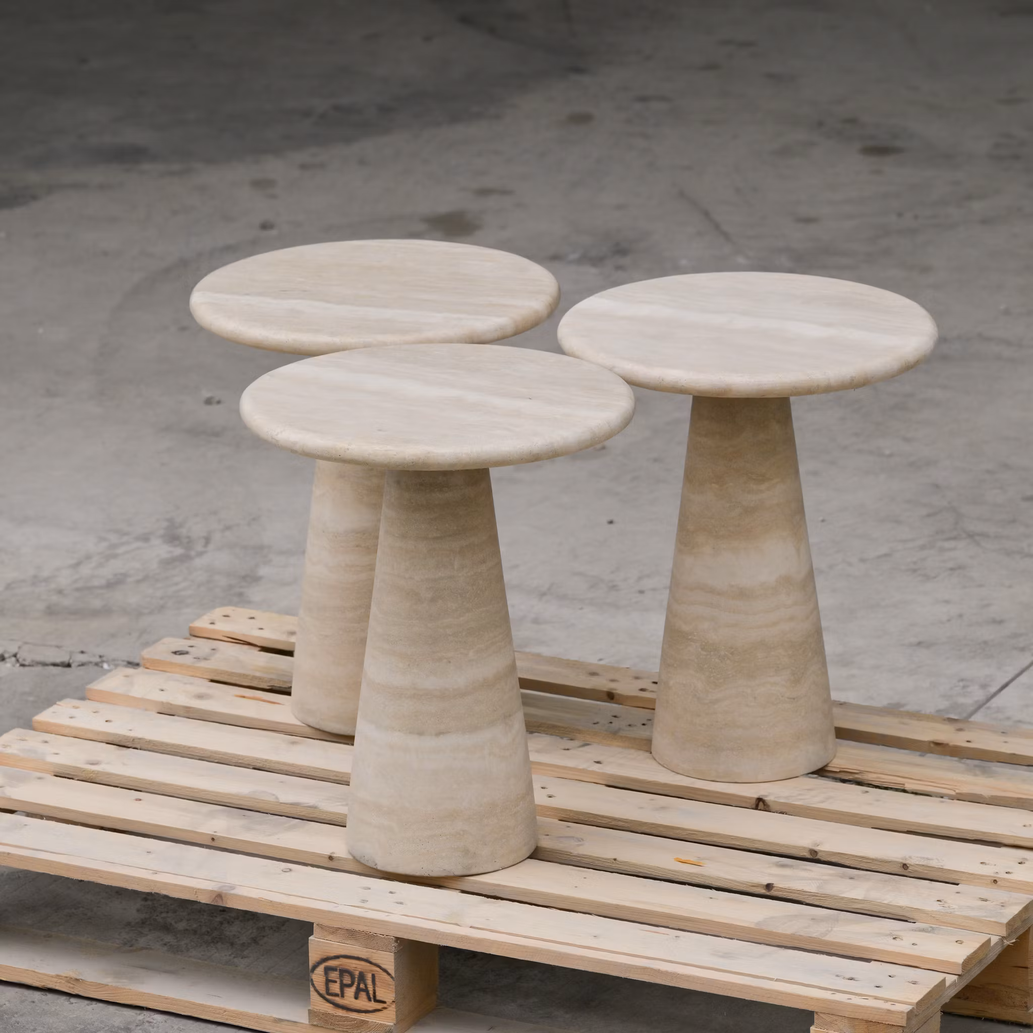 Vera side table Italian travertine