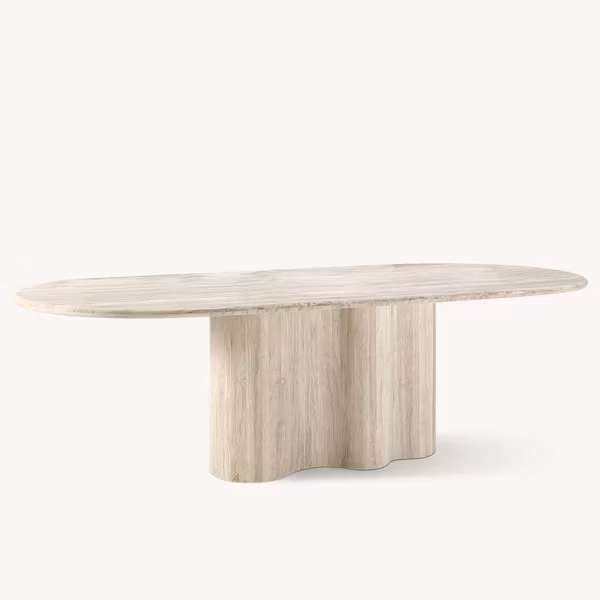 Undulate dining table 240cm Travertine