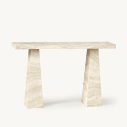 GIA Console Table Italian White Travertine