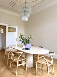 Undulate dining table 240cm Travertine