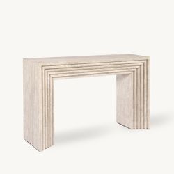 Enzo Console Table White Travertine