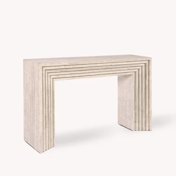 Enzo Console Table White Travertine