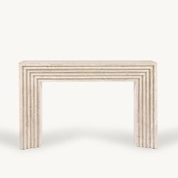 Enzo Console Table White Travertine