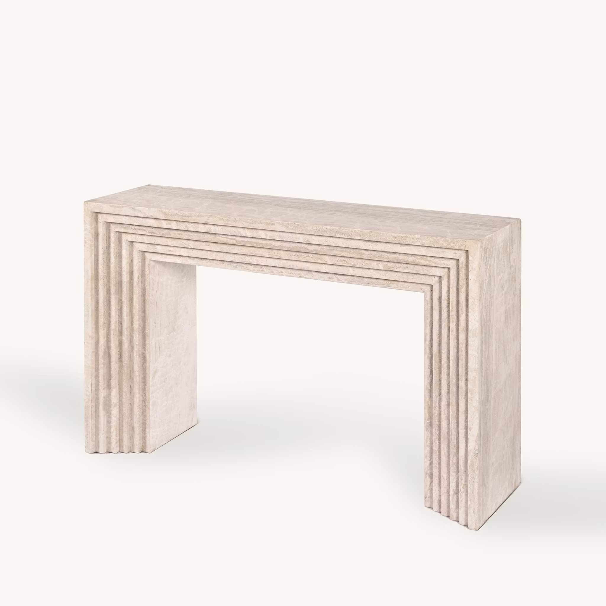 Enzo Console Table White Travertine