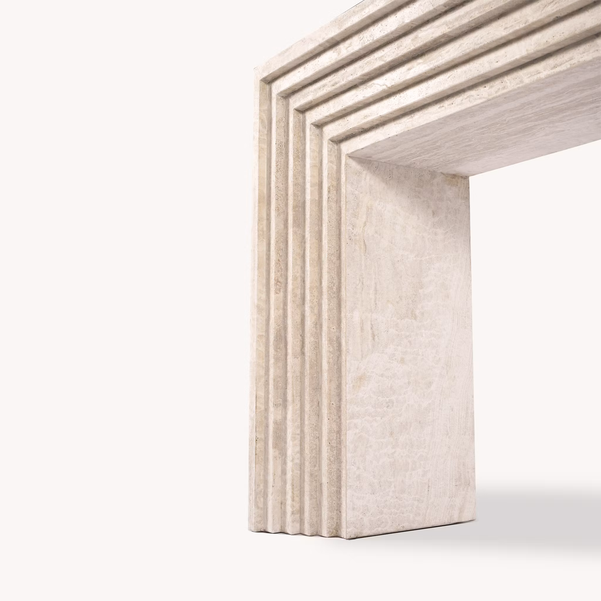 Enzo Console Table White Travertine