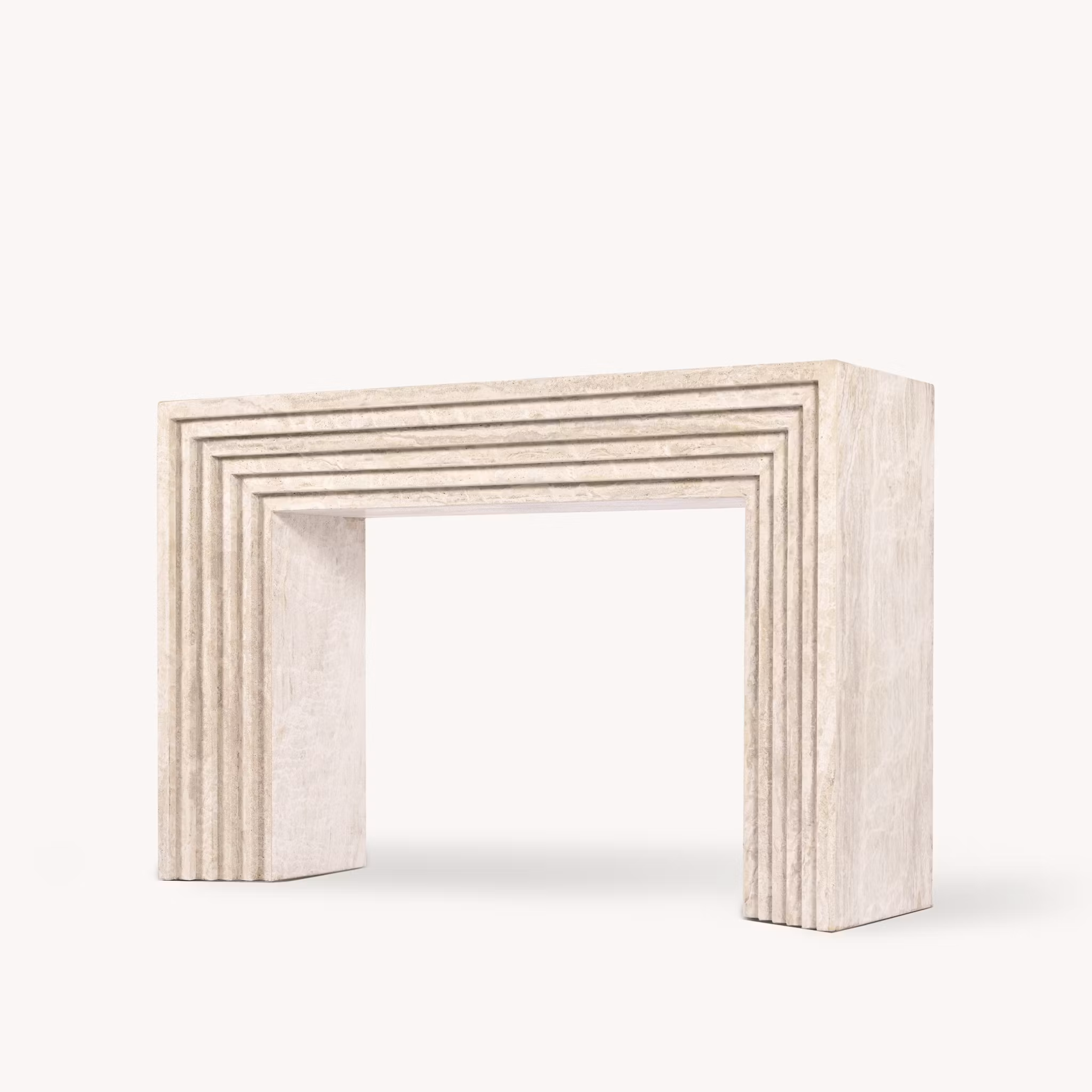 Enzo Console Table White Travertine