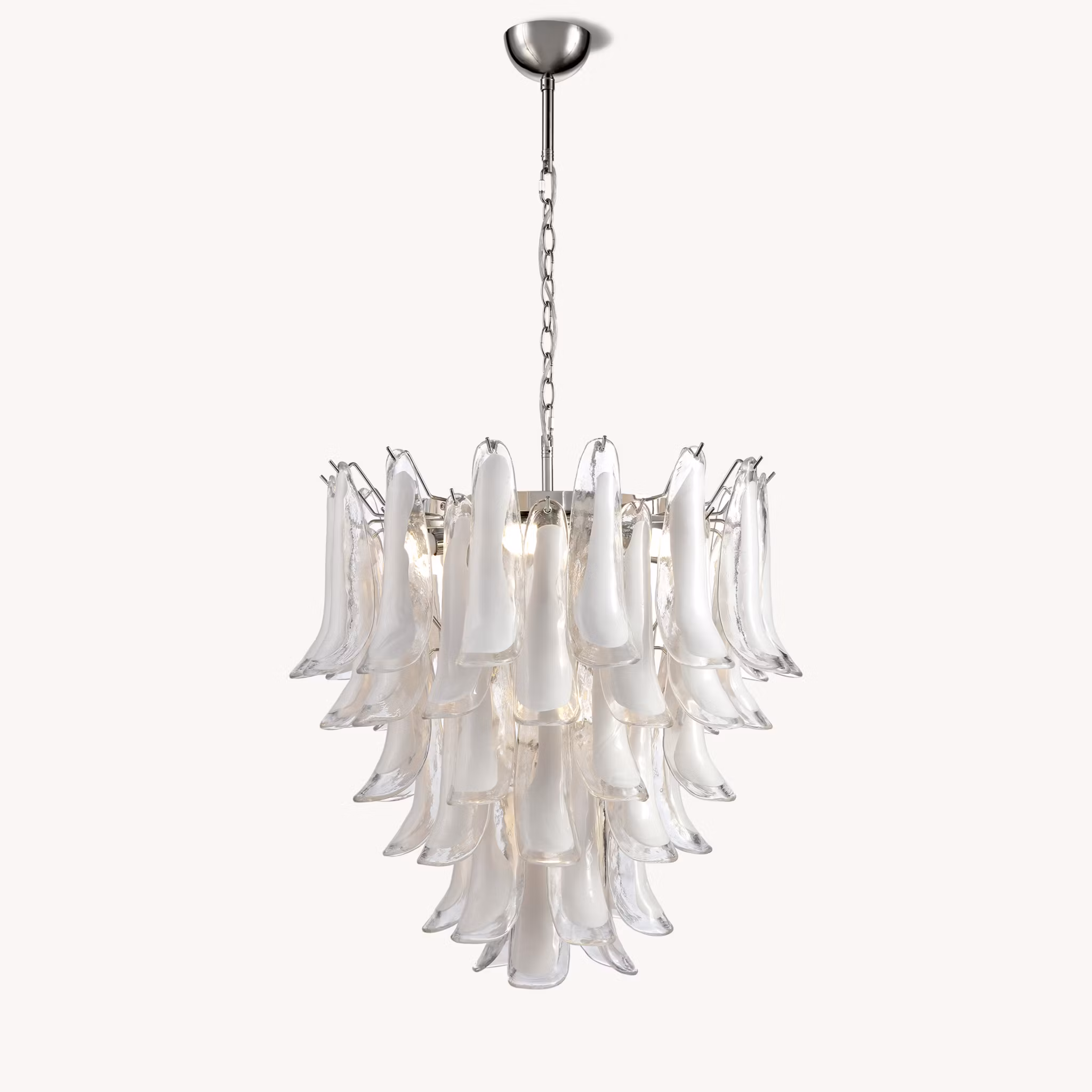 LUNA chandelier white small handblown glass