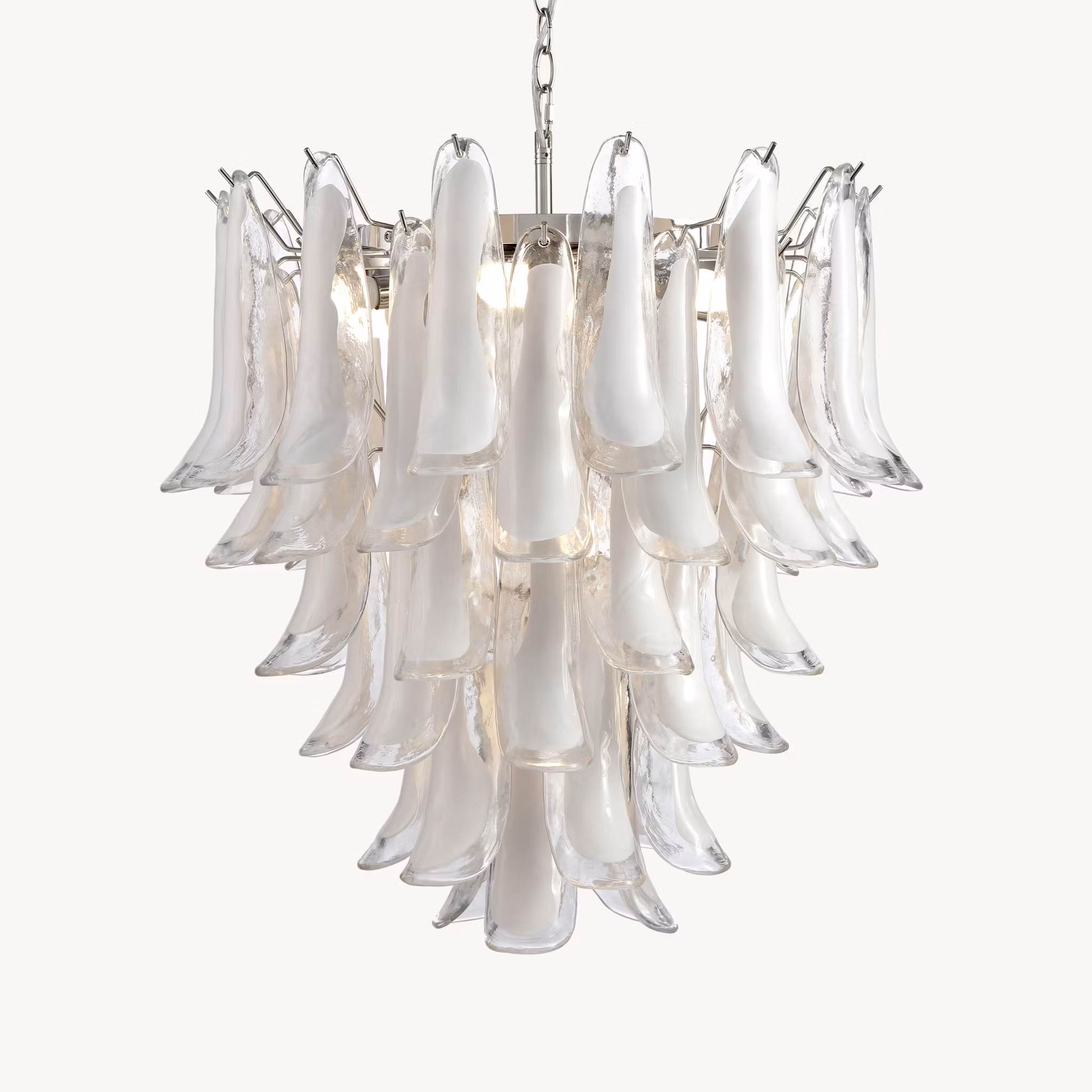 LUNA chandelier white small handblown glass