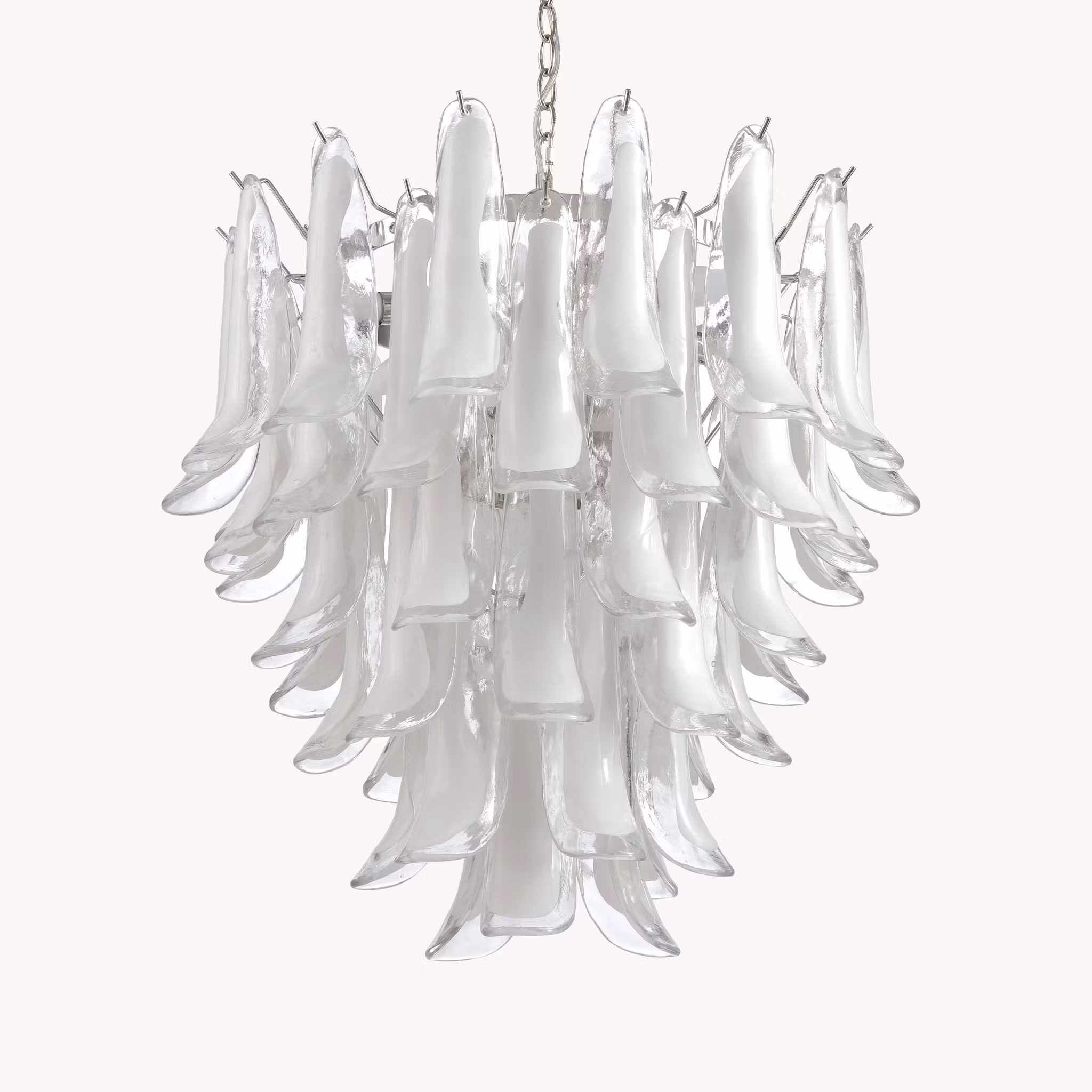 LUNA chandelier white small handblown glass