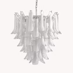 LUNA chandelier white small handblown glass