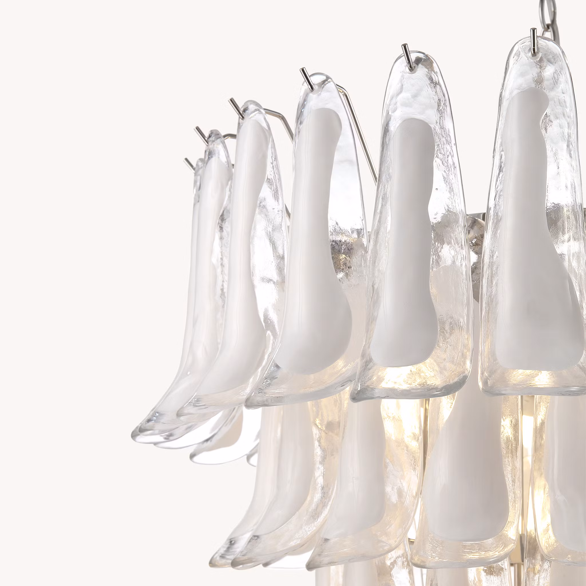 LUNA chandelier white small handblown glass