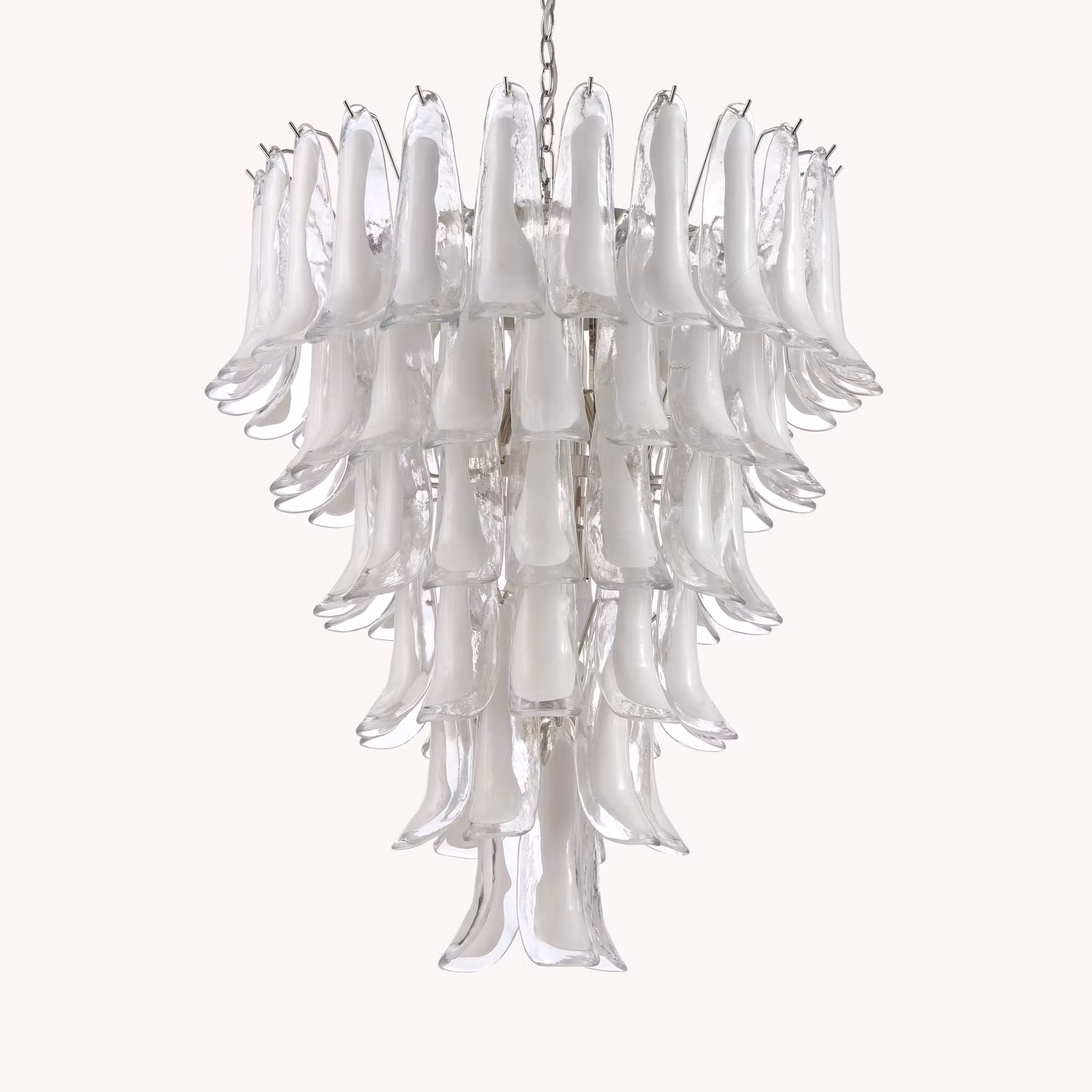 LUNA chandelier white handblown glass