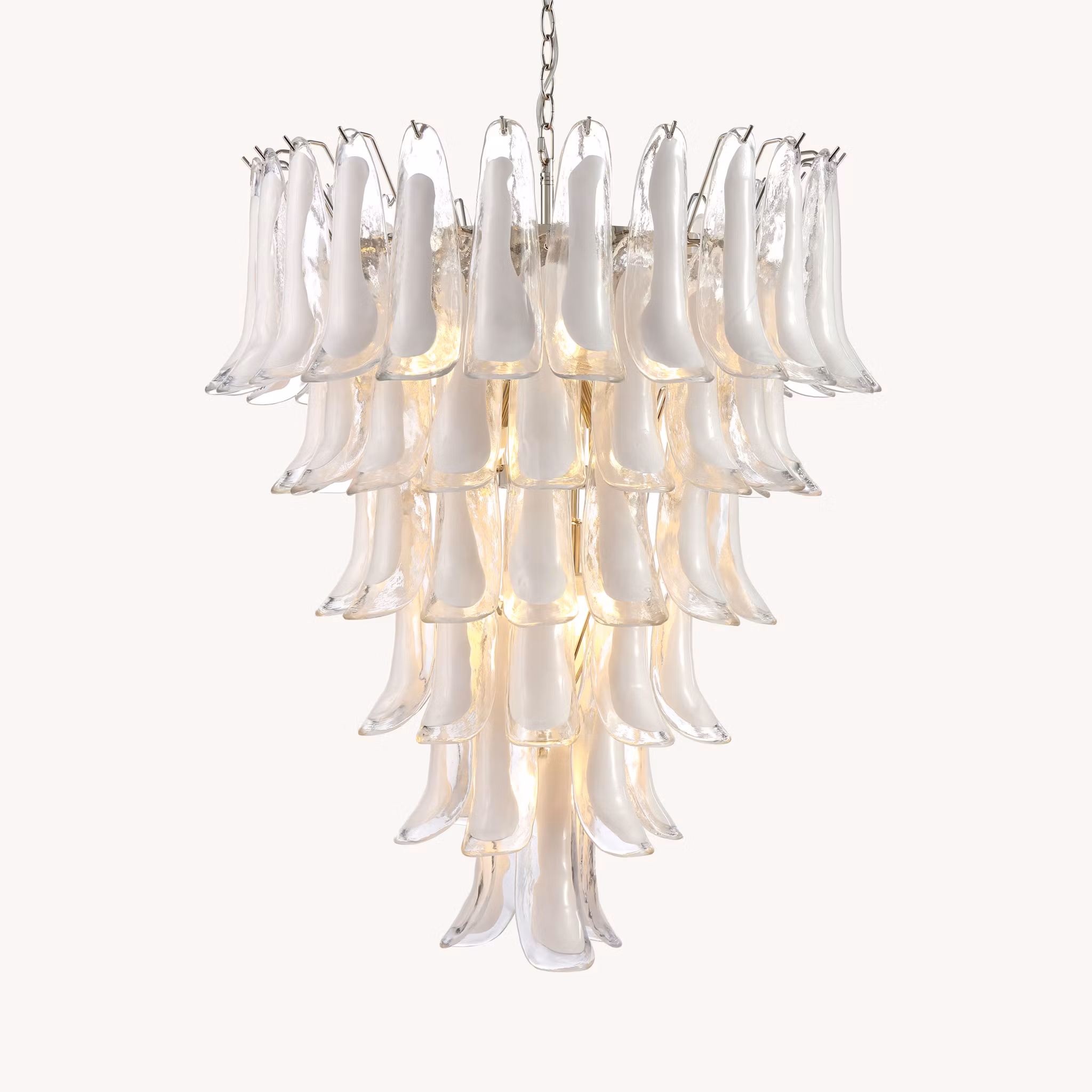 LUNA chandelier white handblown glass