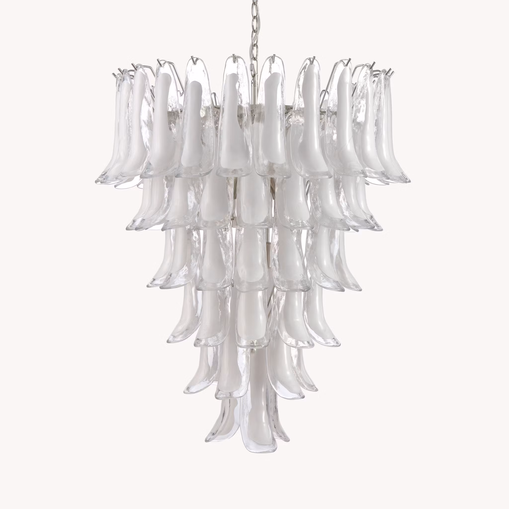 LUNA chandelier white handblown glass