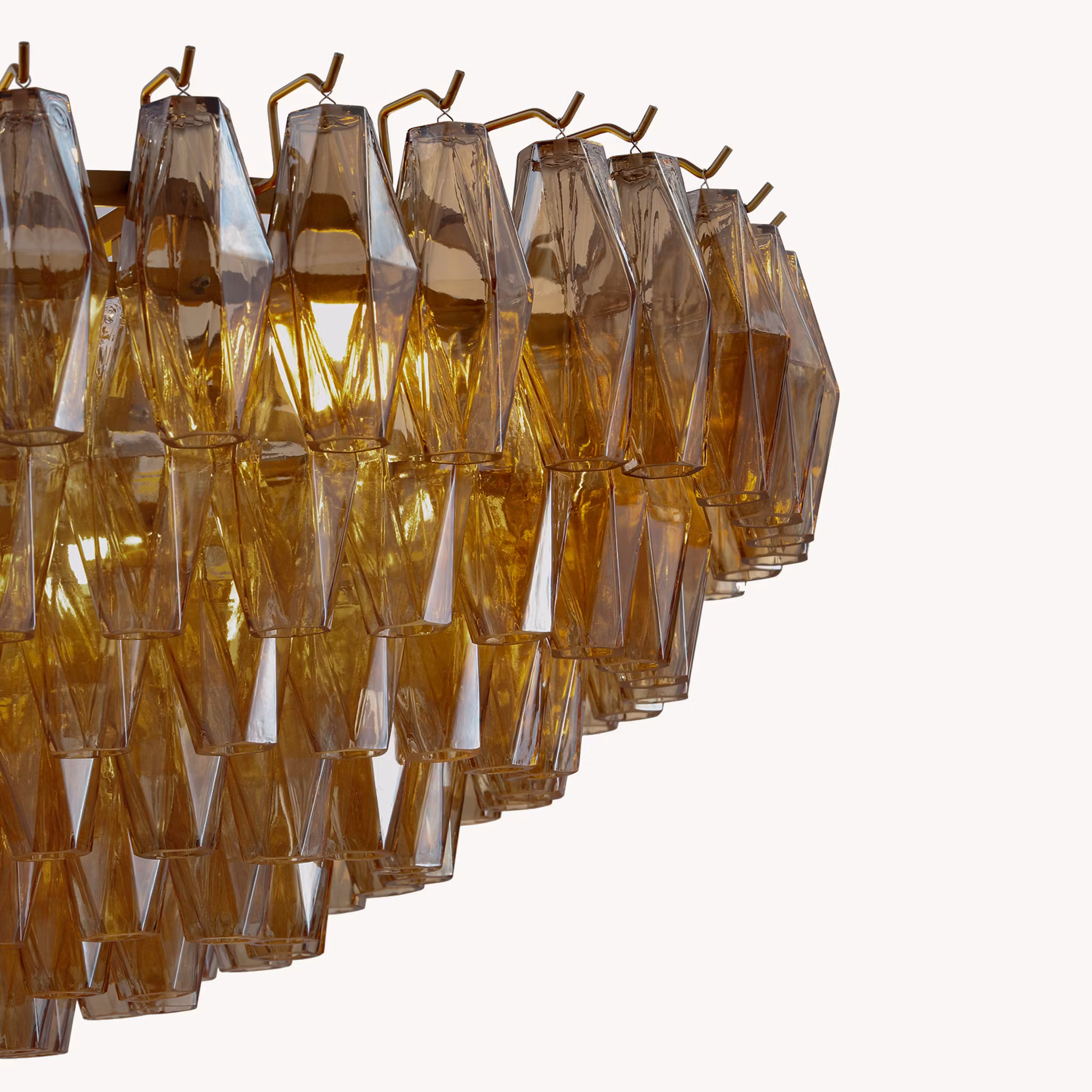 NOMA chandelier amber handblown glass