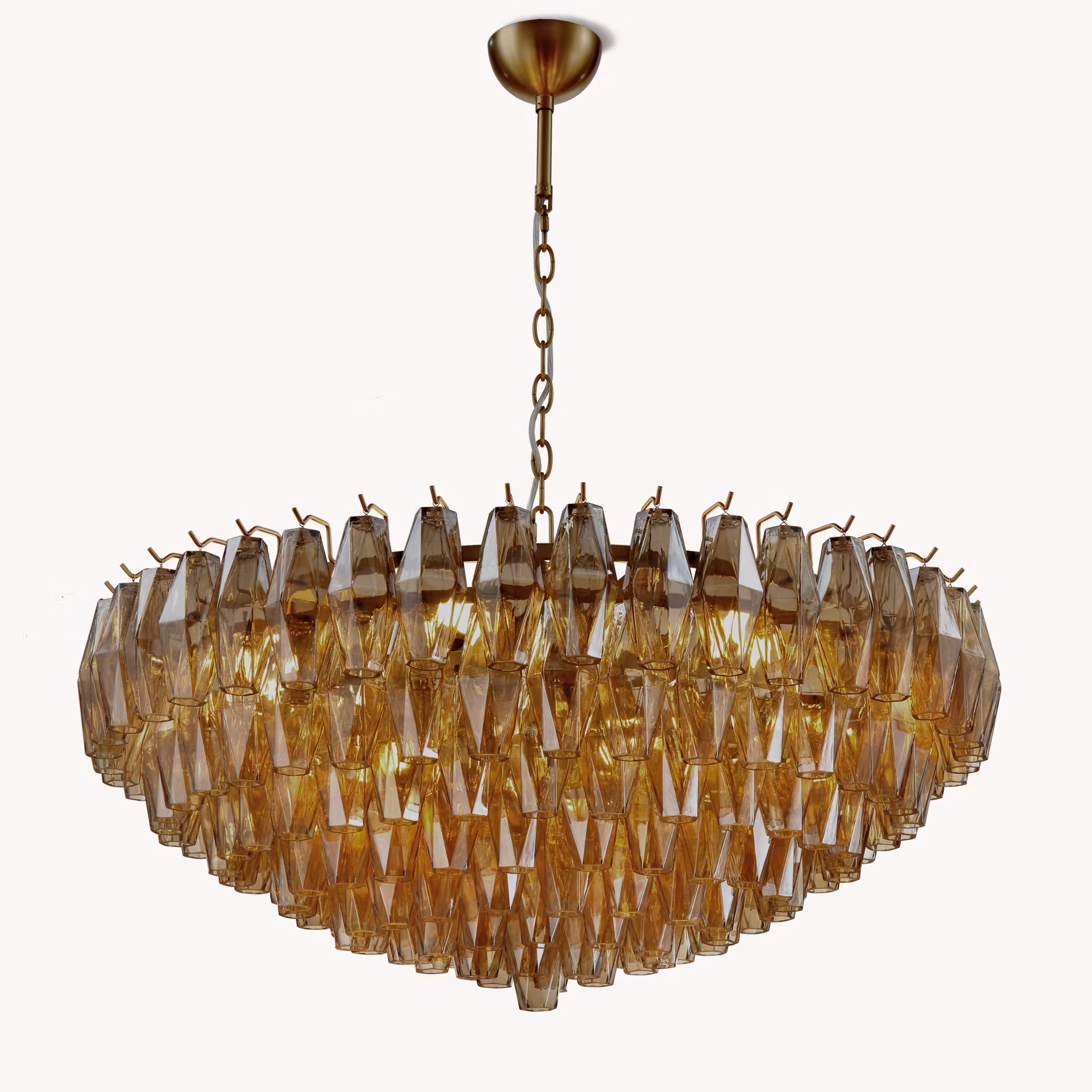 NOMA chandelier amber handblown glass
