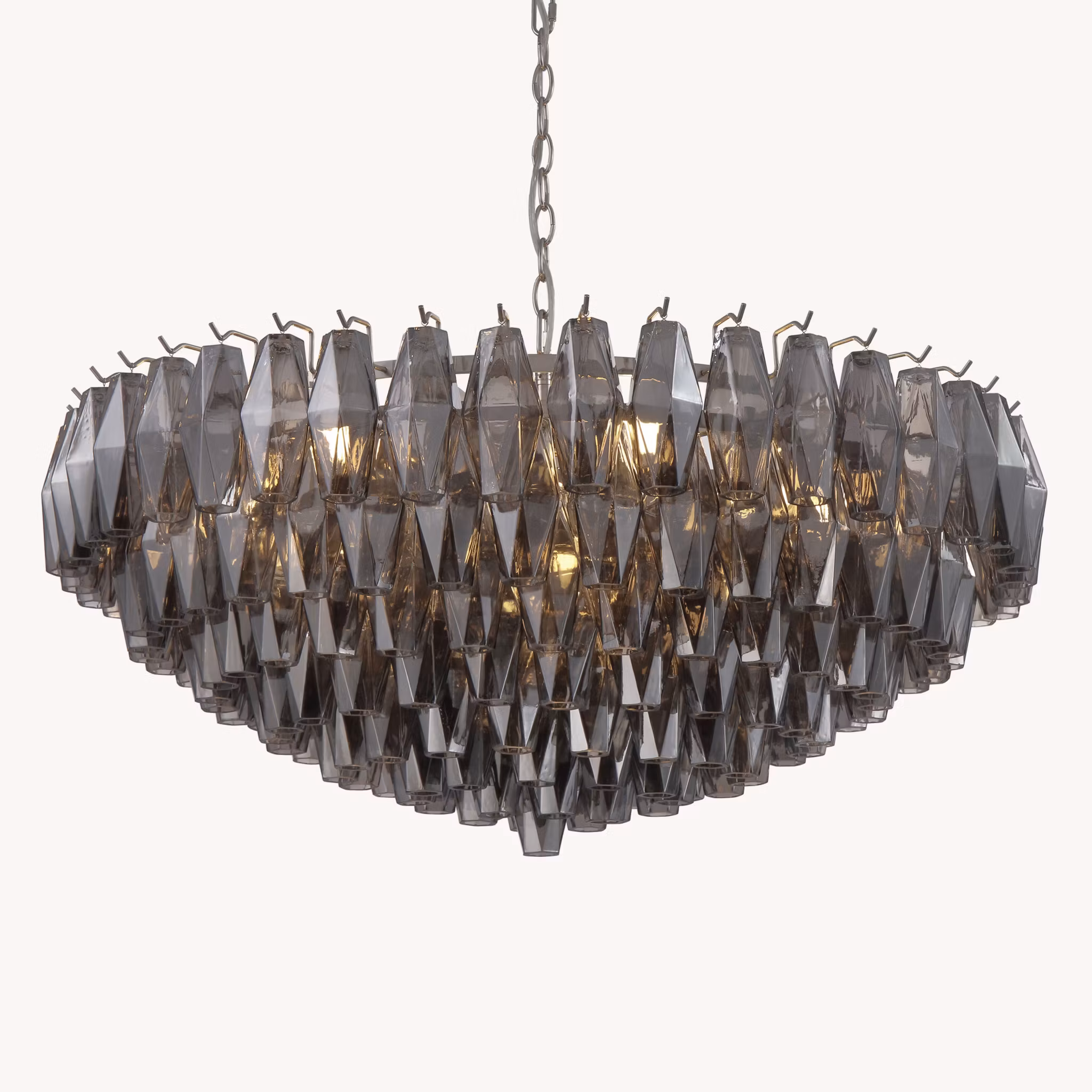 NOMA chandelier smoke handblown glass