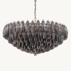NOMA chandelier smoke handblown glass