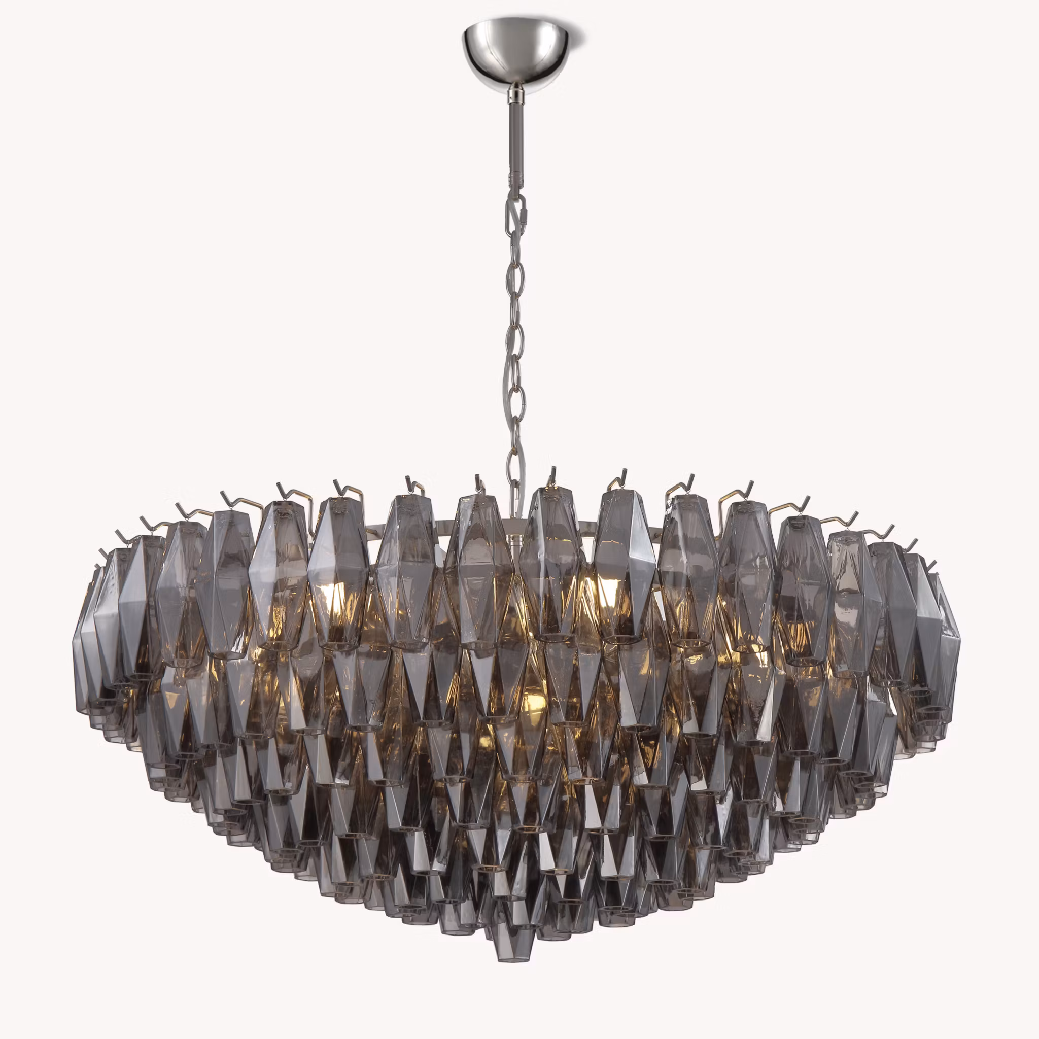 NOMA chandelier smoke handblown glass