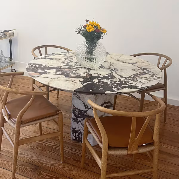 Adele Dining Table 130cm Calacatta Viola