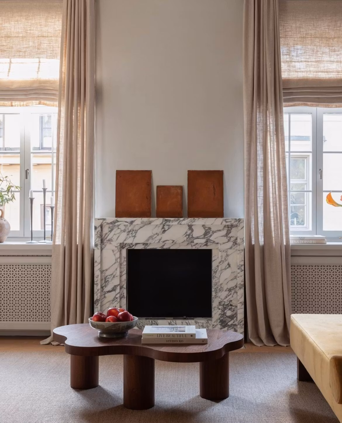 Fireplace Italian Arabescato marble