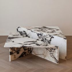 Chiara Triangle Coffee Table, set of 2 Calacatta Viola