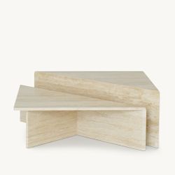 Chiara Triangle Coffee Table, set of 2 Travertine