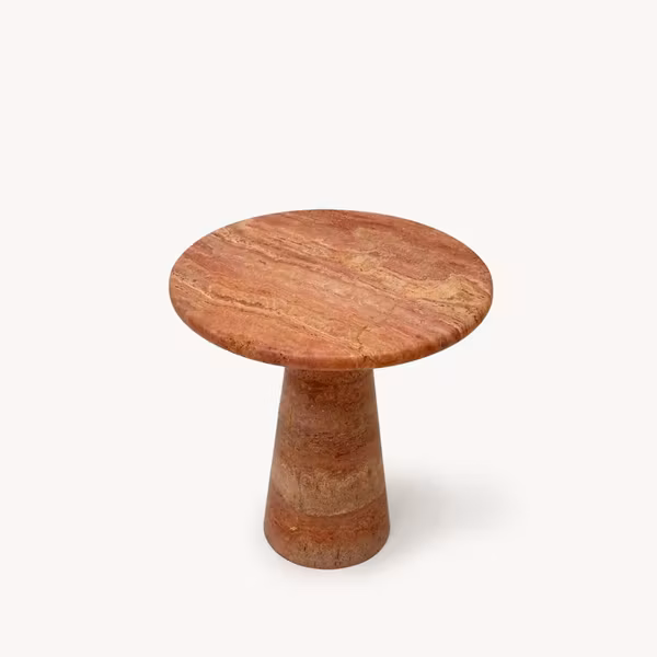 Vera side table red travertine