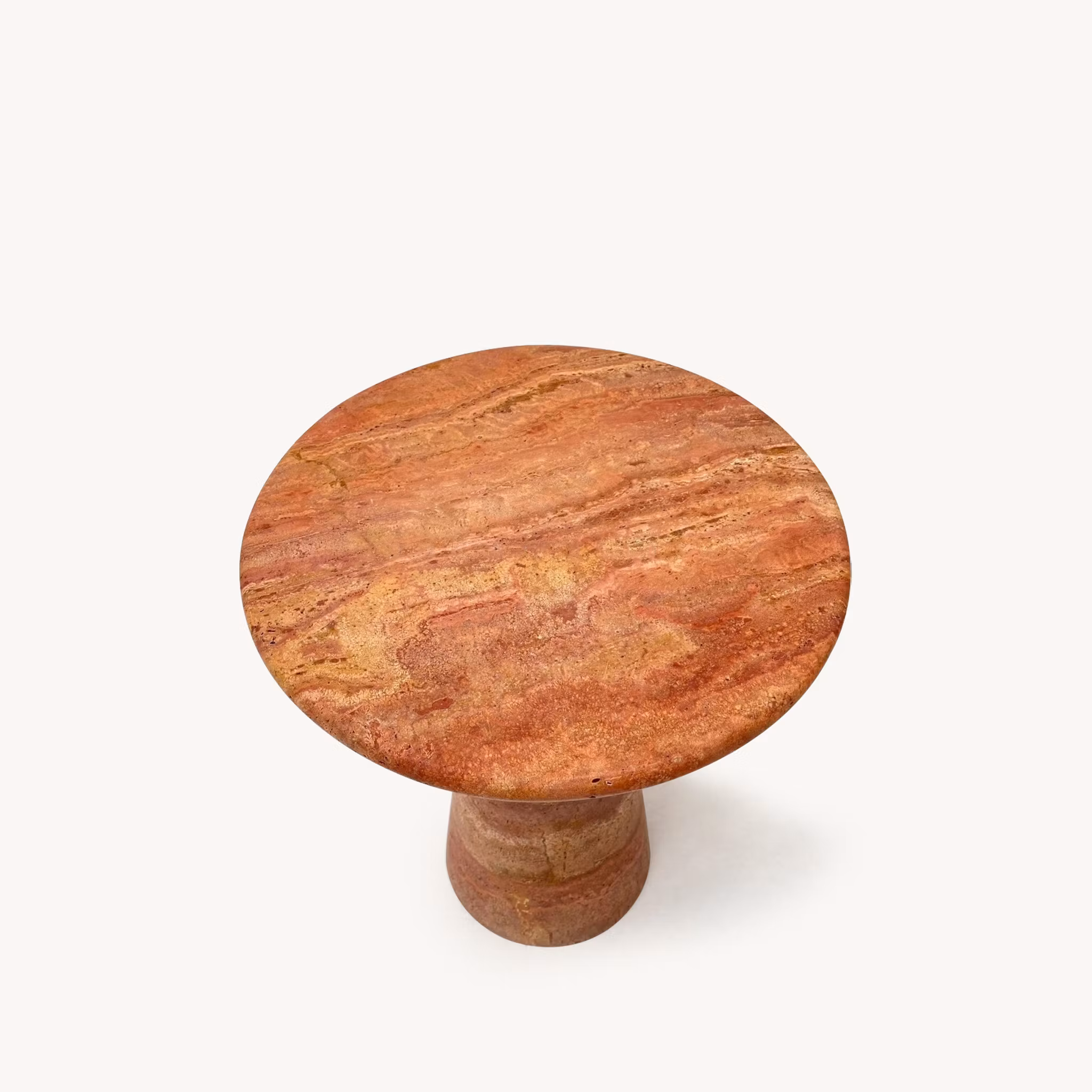 Vera side table red travertine