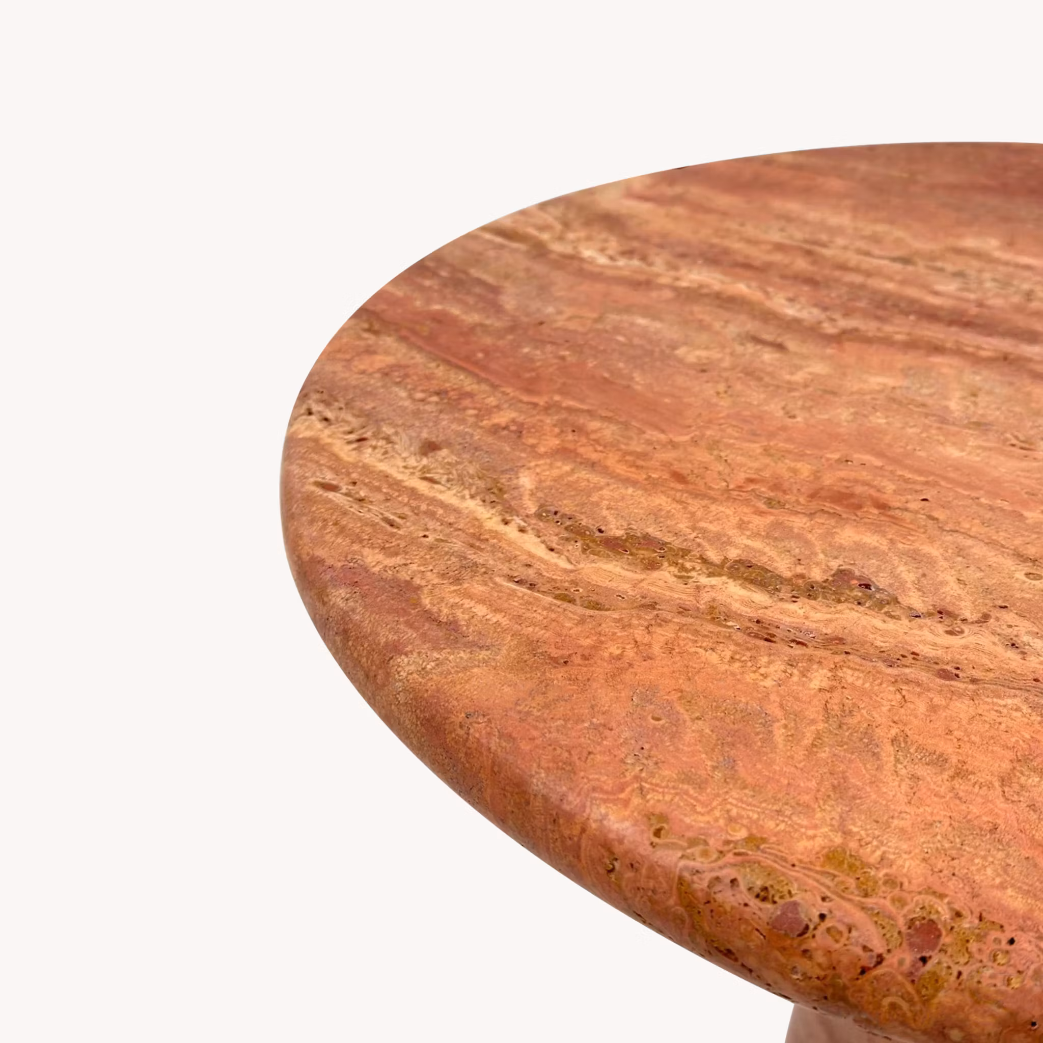 Vera side table red travertine