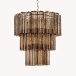 CAPRI chandelier 3 tiers handblown glass smoke