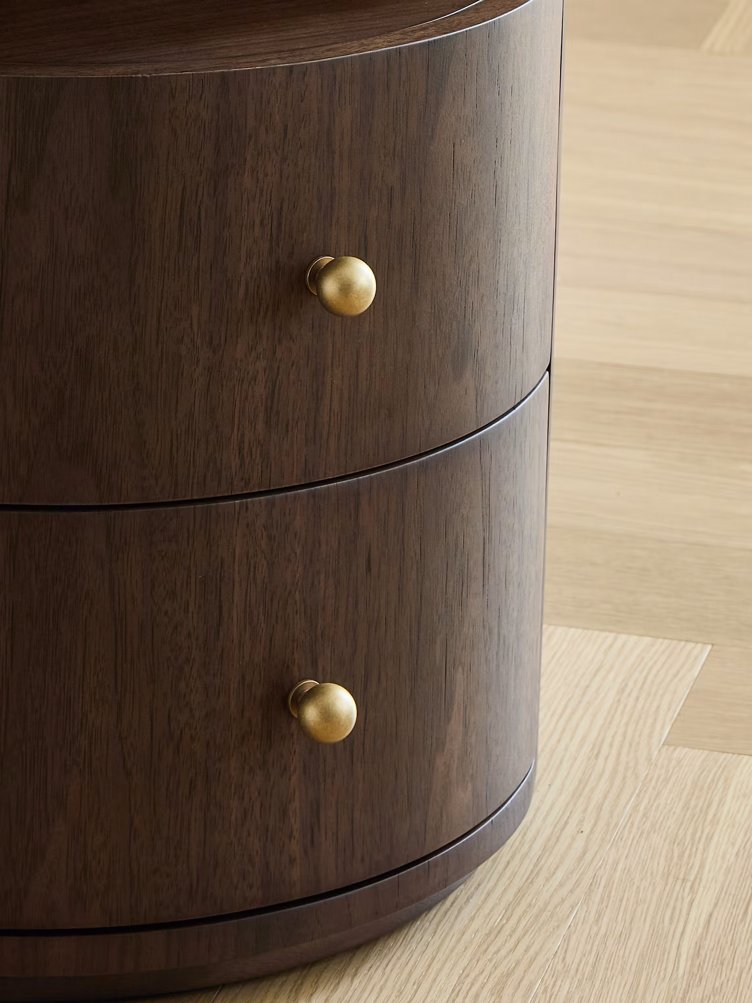 Hailey Bedside Table Walnut Wood Calacatta Viola Top
