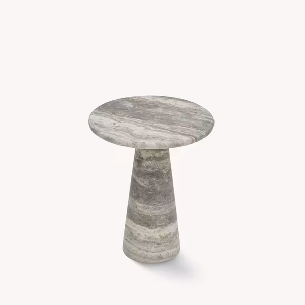 Vera side table silver travertine