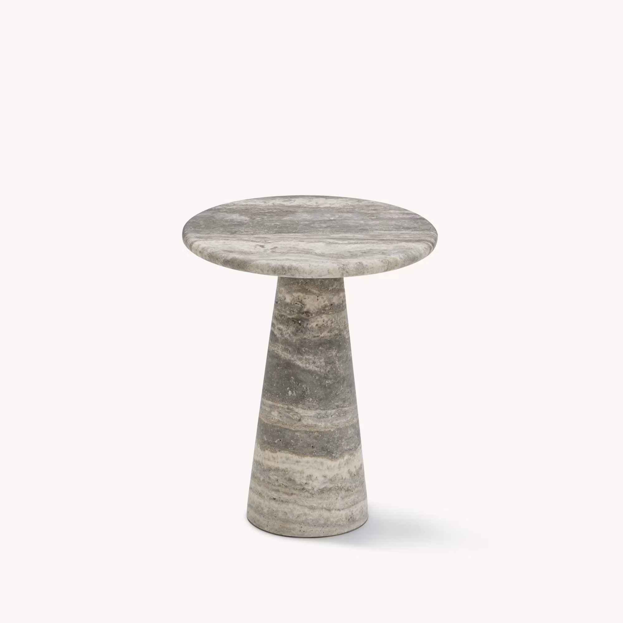 Vera side table silver travertine
